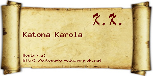 Katona Karola névjegykártya